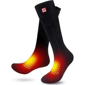 Heated Electric Socks Unisex Winter Warm Thermal Socks Skiing Hiking Camp Black